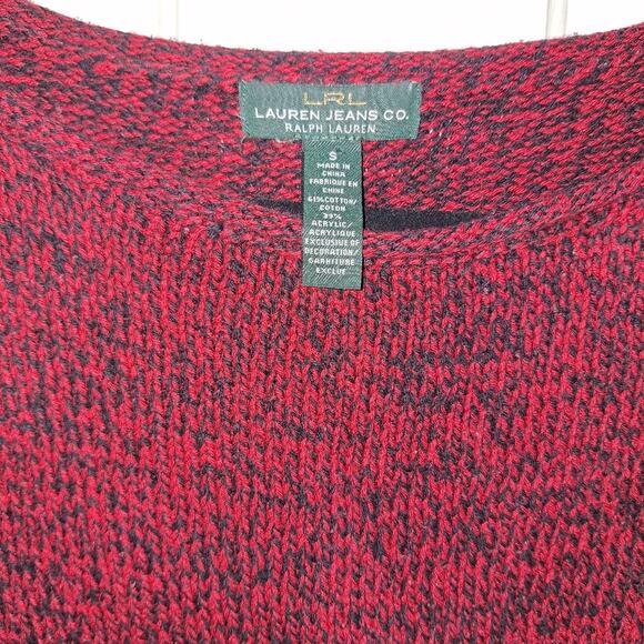 Ralph Lauren Women's Size Small Red & Black Knit Sweater Casual Classic Timeless - Picture 3 of 4